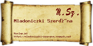 Mladoniczki Szeréna névjegykártya